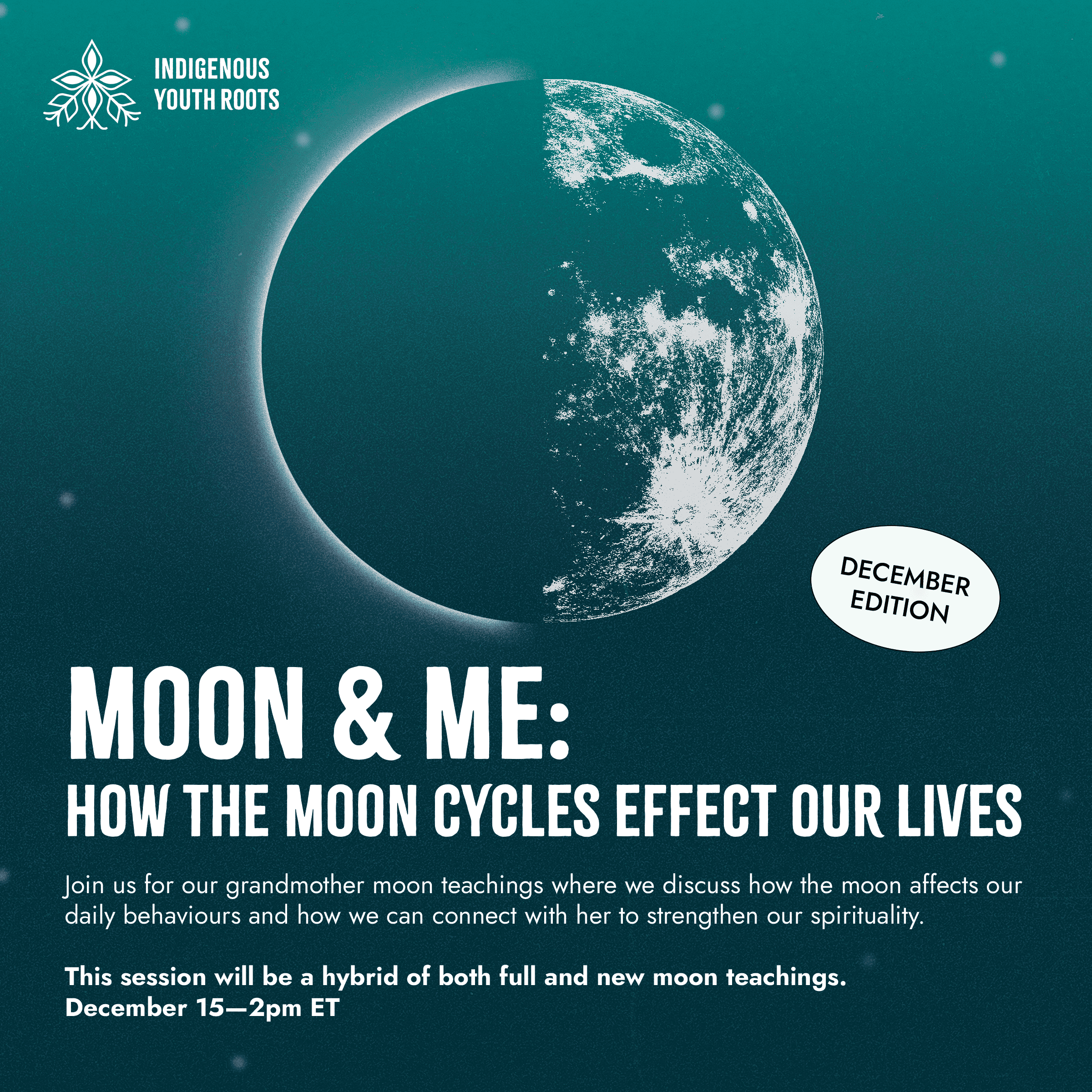 Event for Moon & Me session which will take places December 15th at 2PM ET