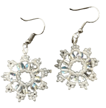 Snowflake earrings by Big Mink Beads
